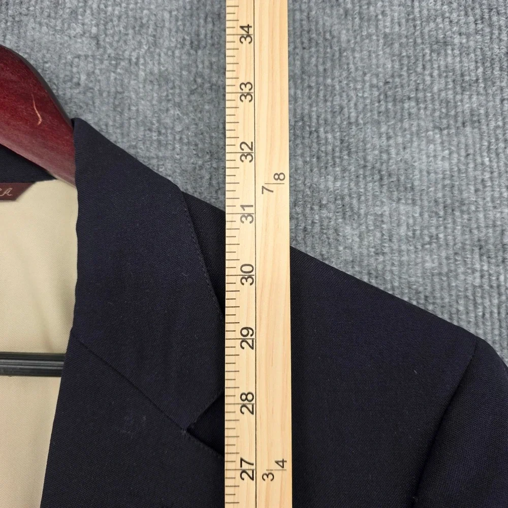 Joseph & Feiss Navy Blue Wool Blazer Gold Crest Buttons USA Made Culwell & Son